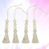 Party Decoration LUDA 6Pcs Wood Bead Garland Ornaments Farmhouse Beads With Tassel Hanging For Closet Handle Door Decor