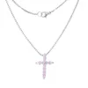 Choker White Pink Cubic Zirconia CZ Small Cross Pendant Wholesale Hip Hop Men Classic Necklace 20 Intog