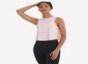 майки Yogasports без рукавов сетчатые майки жилет плиссированные морщинистые спортивная блузка логотип бренда для фитнеса Йога быстросохнущая сплошной цвет 8861256