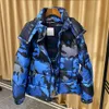 2023 Designer Monclairs Hiver Camo Marque De Mode Amovible À Capuchon Manteau Hommes De Mode En Peluche Épaissi Chaud Top Manteau