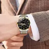 Wristwatches POEDAGAR Men Watch Stainless Steel Top Quailty Luxury Push Button Hidden Clasp Waterproof Luminous Date Week Sport Wrist Watches 231109
