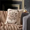 Kussen 50X50CM Cover Voor Woonkamer Europa Jacquard Bloemenpatroon Retro Kussens Sofa Decor Thuis