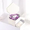 Dekorative Blumen ewige Rose Doppelschublade herzförmige Diamant-Seifenblume Schmuck Geschenkbox Valentinstag für Freundin