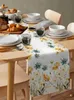 Table Cloth Flower Plant Table Runner Cotton Linen Wedding Decor Tablecloth Holiday kitchen Table Decor R231109