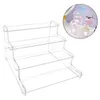 Decorative Plates 4 Tier Clear Display Risers Stand Organiser Plastic