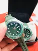 Orologio sportivo di lusso da uomo di nuova vendita calda Anello in ceramica verde Quadrante verde moda Motivo a onde oceaniche Finestra con calendario nero Vetro zaffiro Cassa in acciaio inossidabile impermeabile