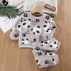 Pajamas New Autumn Winter Kids Thick Warm Flannel Pajama Sets Baby Boys Girls Cartoon Long Sleeve O-neck Clothing Sets Sleepwear PyjamasL231108