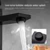 Rubinetti per lavabo da bagno Rubinetto nero Cascata in acciaio inossidabile Controsoffitto misto e acqua fredda Quadrato singolo foro