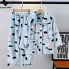 Pijamas Nuevos Niños Pijamas de Franela Casual Niños Niñas Otoño Invierno Espesar Pijamas Cálidos Solapa de Dibujos Animados Manga Larga Ropa de Dormir Conjuntos de Ropa L231109