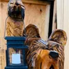 Garden Decorations Outdoor Bear Statue With Light Carving Is Holding The Lamp Lantern Lights For Home Patio And Yard Decor