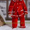 Pijamas 2023 inverno pj crianças pijamas de natal família pijamas conjunto para mulheres menina bebê menino masculino pijamas vermelho branco veludo lounge wearl231109