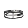 Charm Armbanden Mode Multi-layer Cross Klassiek Roestvrij Staal Heren Lederen Armband Paar Bangle Verjaardag Sieraden Accessoires