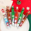 قلم حبر عيد الميلاد 10-في 1 متعدد الألوان القابلة للسحب لصالح حفل ​​مكافأة الأطفال
