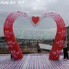 4,5m W Arch de casamento inflável ao ar livre arco liderado Arqueiro iluminado Gantry de entrada impressa completa com fã interno para publicidade ou decoração no palco