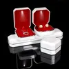 Jewelry Boxes Led Lighted Double Ring Earring Pendant Box Plastic Luxury Jewellery Gift Display Packing Case with Custom Available Dropsh 231108