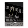 Boucles d'oreilles pendantes en laiton plaqué or véritable 18K/platine Ins, Style minimaliste, Design trombone en Zircon, boucle d'oreille pour femmes