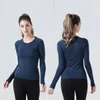 Ulu citron nouveau T-shirt extensible à manches longues Fitness course à pied haut à séchage rapide sport respirant col rond haut de Yoga