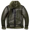 Vestes pour hommes Vert Épais Mouton Shearling Laine Veste En Cuir Original Fourrure Écologique Véritable Peau De Mouton Mâle Manteaux Chauds Vol 231108