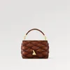 explores Women's bags new M23601 M22891 GO-14 MM handbag Nicolas Ghesquiere lambskin quilted toasted chain Twist lock leather Smoked Tan Cowhide mirror