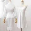 Women's Sleepwear Sexy Women Home Dressing Gown Intimate Lingerie Lace Bride Wedding Robe Set Nightwear Casual Sleepwear Kimono Bathrobe GownL231109