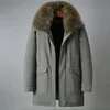Men's Down Parkas Middle-Aged Elderly Down Jacket Daddy Outfit Winter Men Thicken Mid-Length Hooded Parkas Oversize Coat Artificial Fur Collar 231108