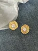 Stud Earrings Vintage Exquisite Fashion Round Pearl Embellished