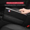 Organizador de automóviles PU Cuero Asiento de automóvil Gap Organizador Coche Asiento delantero Bolsa lateral para llaves de teléfono celular Gafas Reservado Cable de carga Agujero Soporte para teléfono Q231109