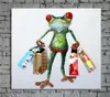 Shopping Frog Hand painting Oil Painting On Canvas Large Abstract Cartoon Paintings Wall Decoration JL10016053259