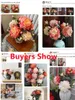 Dekorativa blommor 3st Rose Artificial Fake Peony Silk Dried Plants for Christmas House Wedding Bouquets Decoration