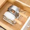 キッチンストレージ調理器具ラックパンリッドオーガナイザー調整可能なベイクウェアホルダーステンレス鋼パントリーキャビネット
