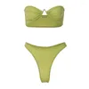 Kvinnors badkläder Casual Tanga 2023 Red Green Solid Basic Ladies Summer Women's Swimsuit Brand Bikini Set Separat Simning Sexiga kläder