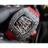 Carbon Rm059-01 SUPERCLONE Active Tourbillon Watch Rm59 Mouvement Boîtier en fibre mécanique Saphir Miroir Montres de sport Yohan Blake 341 Montres de luxe