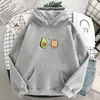 Kvinnors hoodies vinter harajuku par tröja söt 2023 tecknad avokado tryck kvinnor koreanska mode streetwear kvinnliga tröjor