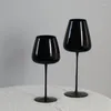 Plates Black Goblet Household Crystal Glass Red Wine Champagne Luxury Cup Dinnerware Party Bar Cocktail Juice Decoration Drinking Set