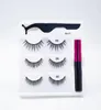 Magnetic Lashes Eyeliner Kit 3D Mink Eyelashes With 5 Mgnets Long Lasting 3 Pair False Box Support Private Label6488610