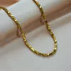 Chaînes en acier inoxydable 316L rétro simple coupe géométrique perles tissées à la main chaîne collier femme bijoux