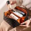 Cosmetic Bags Cases Pu Pillow Outdoor Makeup Women Toiletries Organizer Waterproof Female Plaid Storage Make Up 230404