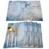 Table Runner Blue marble texture tablecloth Runner Christmas dinner tablecloth Wedding party decoration Cotton linen tablecloth 230408