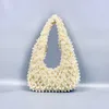 Evening Bags Women's Vintage Ins Pearl Rhinestone High Quality Ladies Handbag Handmade Beaded Knitted Commuter Underarm Shoulder Bag