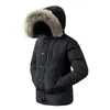 Men's Down Parkas Long Padded Winter Parka Men Fur Collar Hooded Hat Quality Male Coat Cotton Down For Boy Husband Windbreaker Branded Puffer 231108