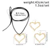 Necklace Earrings Set 2Pcs/Set Exaggerated Big Hollow Love Heart Pendant Choker Bracelet For Women Adjustable Rope Chain Y2K Jewelry Gift