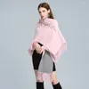 Scarves Women Cashmere Feel Embroidery Shawl Long Sleeve Lady Luxury Wrap Autumn Winter Vintage Knit Cardigan Christmas Sweater Coat