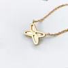 Never Fading 18K Gold Plated Luxury Brand Designer Pendants Necklaces Crystal Stainless Steel Letter Choker Pendant Necklace Chain Jewelry Accessories Gifts