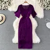 2023 Casual Dresses Lace Black spring Elegant Sexy Dress for Women Dresses Vintage Lace Long Sleeve O-Neck Robe Femme Casual slim Party Long Dresses