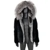 Herrenfell Faux Männer Kaninchenmantel Winter kurzer Rex Jacke mit Haube Schwarze Schichten Chinchilla 231108