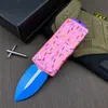 Högkvalitativ mini liten auto taktisk kniv D2 titanbeläggningsblad CNC 6061-t6 handtag EDC Pocket Gift Knives med detaljhandelslådan