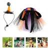 Vêtements de chien Tutu pour animaux de compagnie citrouille décor Costume vêtements accessoires cerceaux de cheveux chapeau décoratif jupe bandeau Halloween maille