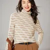 Women's Sweaters Woman Winter Cashmere Knitted Pullovers Jumper Female Turtleneck Blouse Blue Long Sleeve Clothing Patchwork