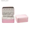 Boîtes à bijoux Boîte de rangement de bijoux rose avec intercalaire polaire anti-rayures entretien grands accessoires pour femmes emballage cadeaux personnalisés Q231109