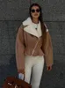 Wool Blends Taruxy Turndown Slim Coats for Women Winter Fashion Fashion Kurtki Długie rękawy Woman Street Casual Short Cardigan Femme 231109